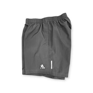 Adidas Charcoal Gray Running Shorts Elastic Drawstring Waist Medium 7"